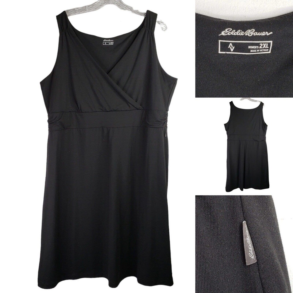 Eddie Bauer Athletic Travex Dress Womens Size XXL 2XL Black Tennis Golf Stretch
